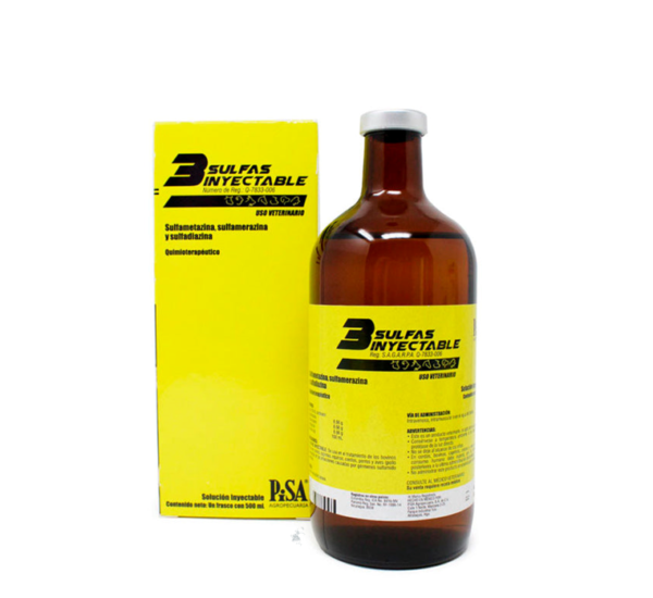 3 SULFAS INYECTABLES 500ML PISA